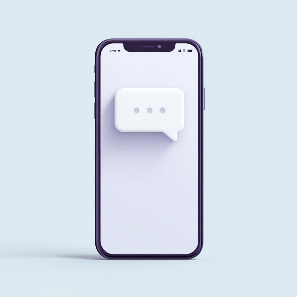 mesaj balonu ikonlu akıllı telefon görseli