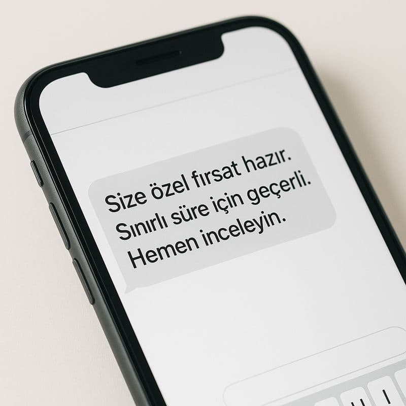 Kısa ve net bir SMS mesajı