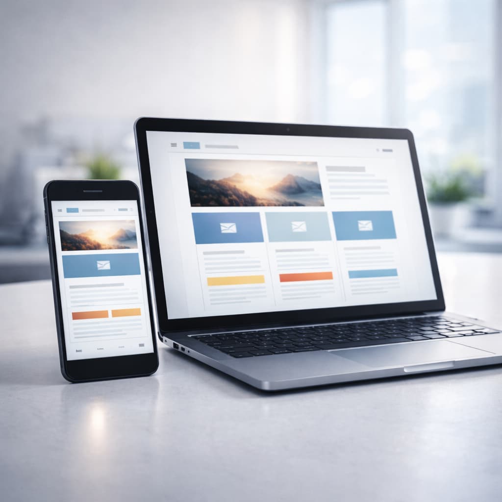 Mobil ve masaüstü cihazlarda uyumlu şekilde görüntülenen responsive email tasarımı