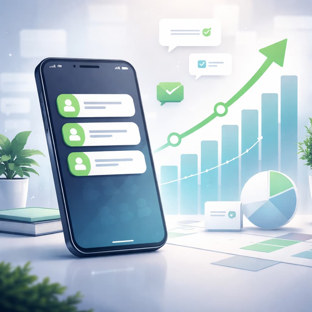 Masa üzerinde akıllı telefon, mesaj baloncukları