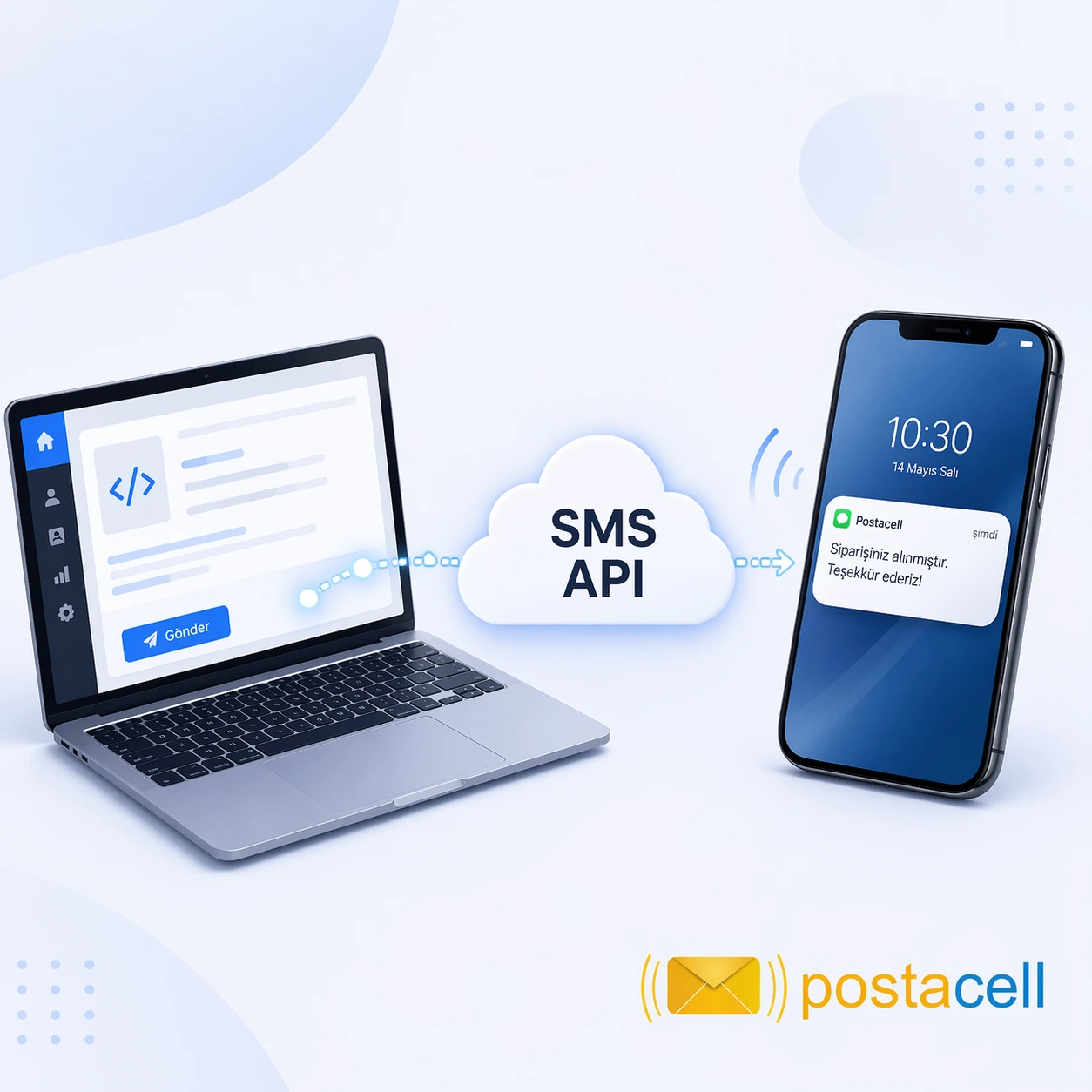 Postacell SMS API ile web sitesi üzerinden otomatik SMS gönderimi